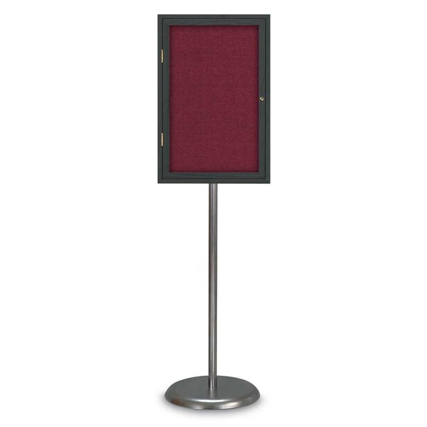Corkboard, Double Door, Radius Frame, 48x36", Bronze/Surf